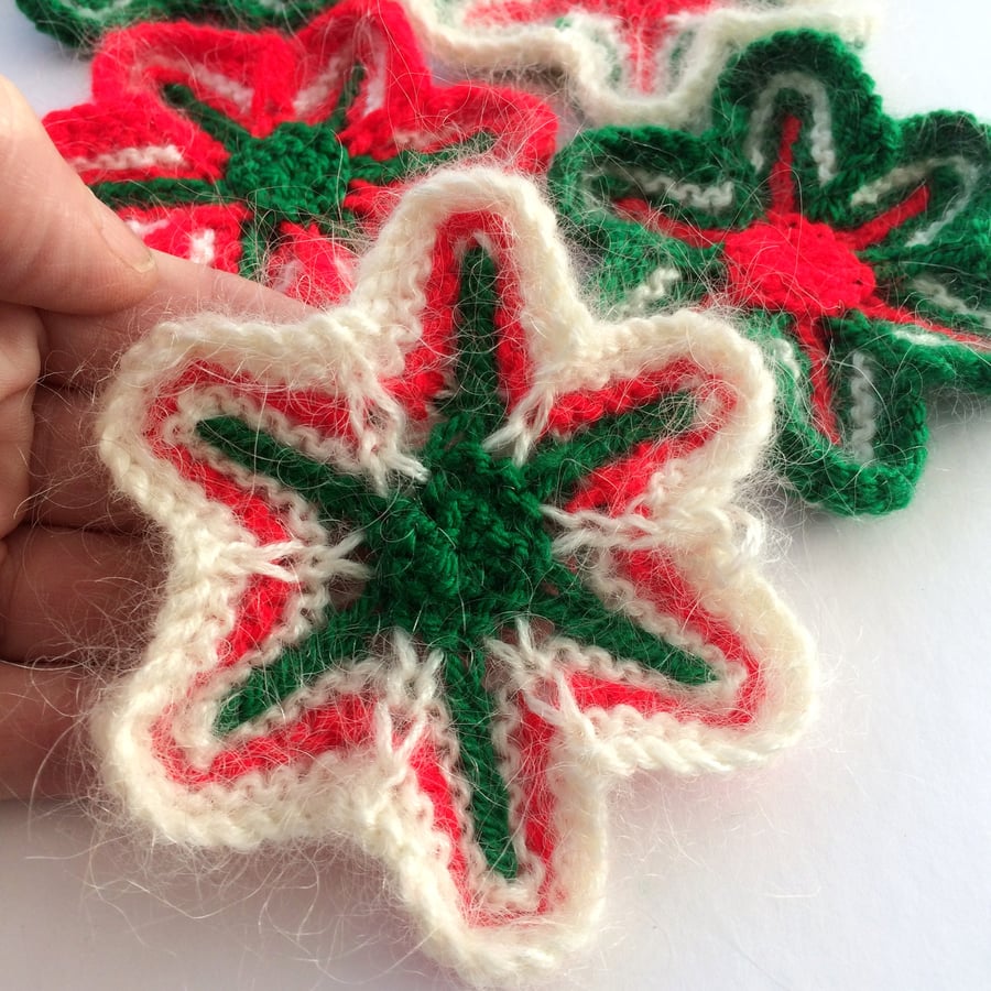 Christmas Tree Decoration stars knitting pattern