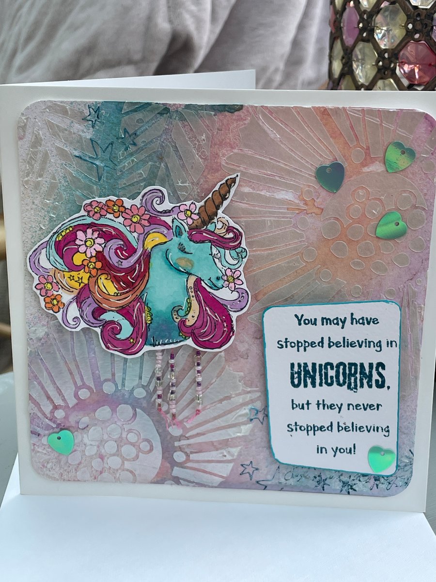 Believe in Unicorns beautiful card