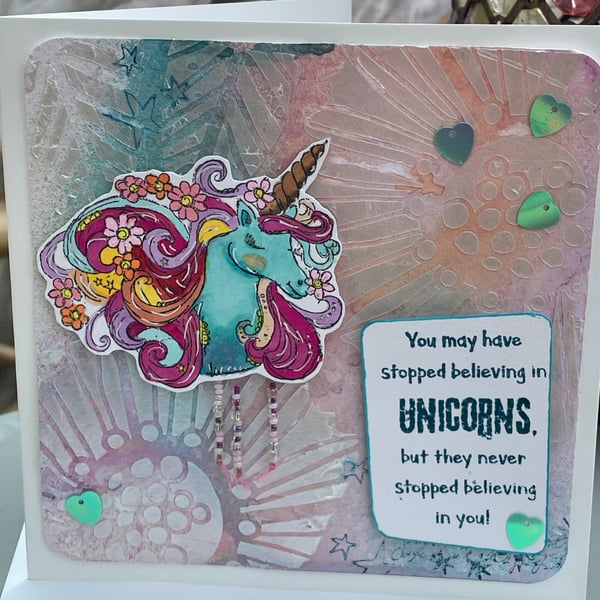 Believe in Unicorns beautiful card