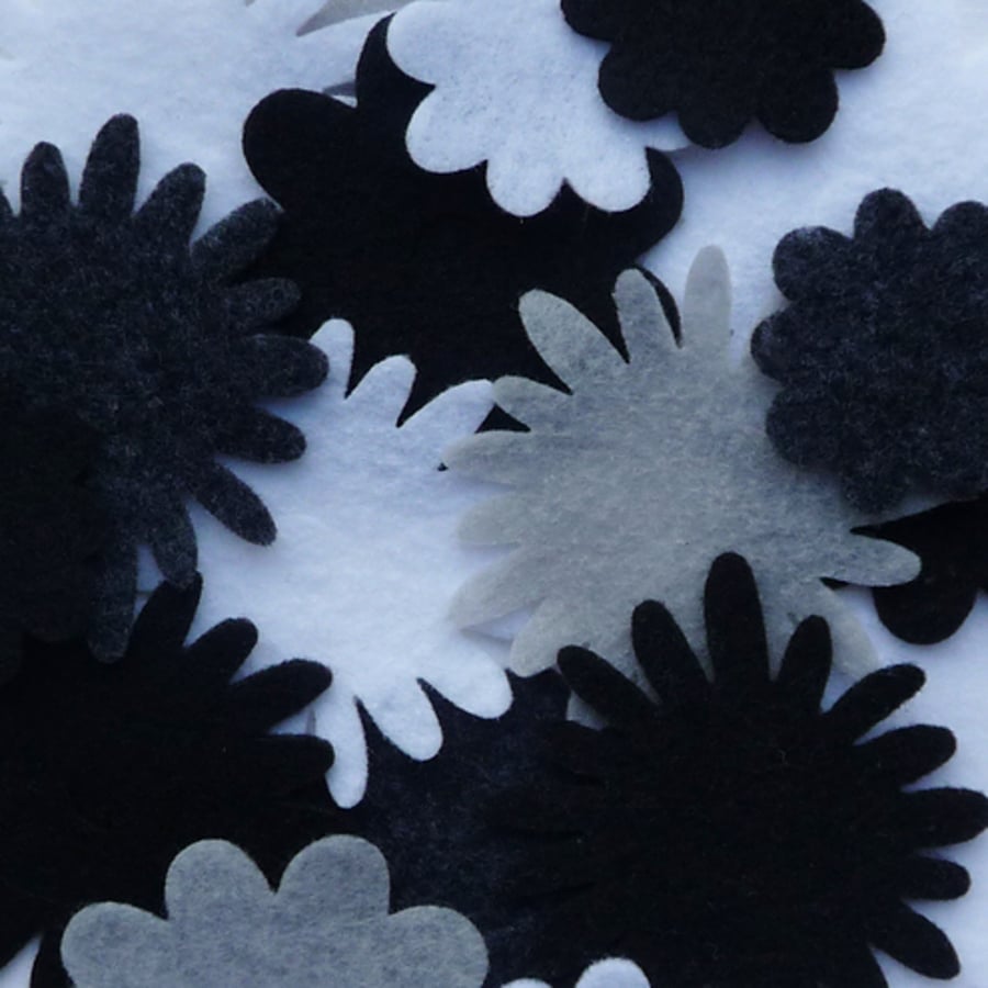 Felt Flowers - 'Monochrome'