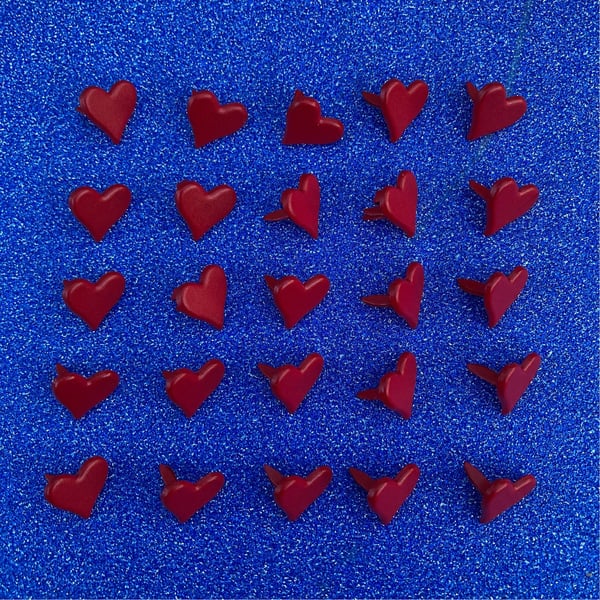 50 Red Heart Brads (10mm) Valentine Split Pins for Cardmaking & Scrapbooking