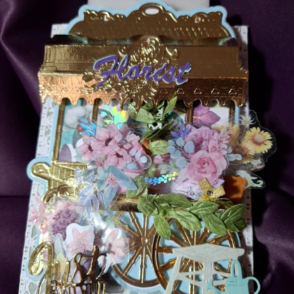 Hand Made And Painted Decoupage Easel Card For All Occasions