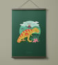 T-rex dinosaur illustrated A4 print