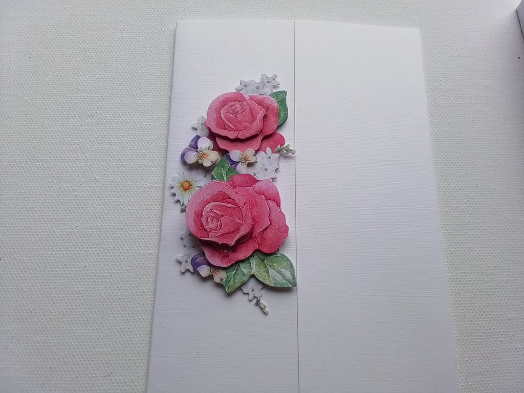 Mothers day card. Birthday card. Card for any occasion. Roses. Ref 384