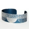 Seed head pattern aluminium cuff dark blue