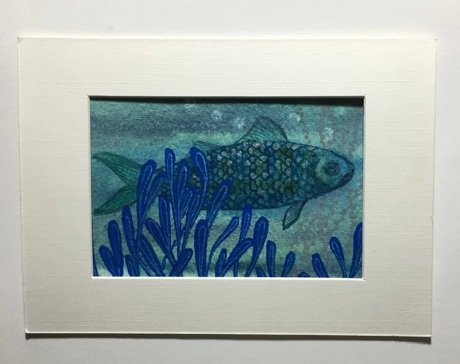 Fish in the Seaweed original painting 