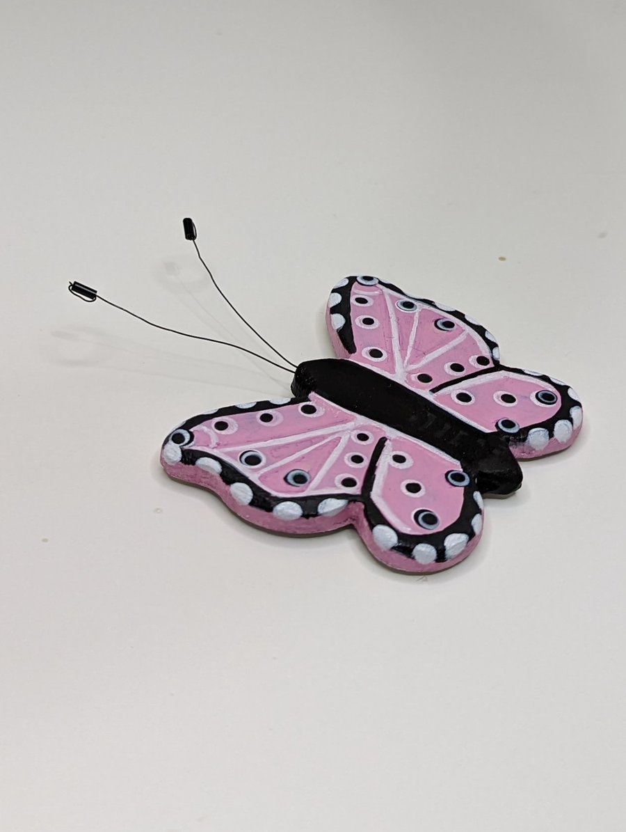 Butterfly fridge magnet, clay butterfly decoration, pretty gift for her