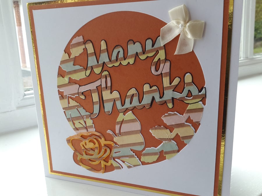 Stripey many thanks card