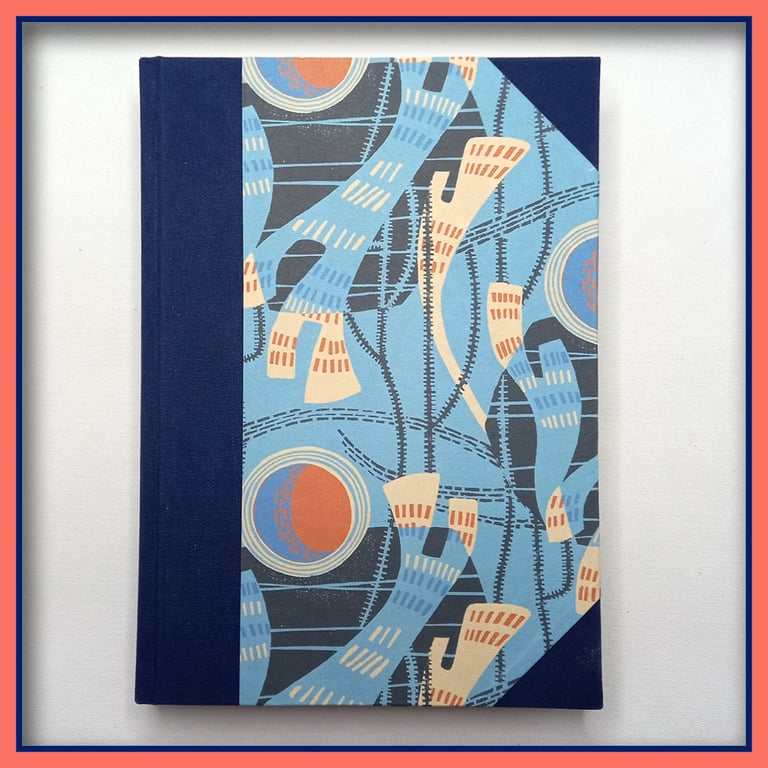 Blue Hardback Notebook A5 rulled Pages