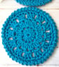 Crochet Coasters in Turquoise with an Optional Basket - Image 5