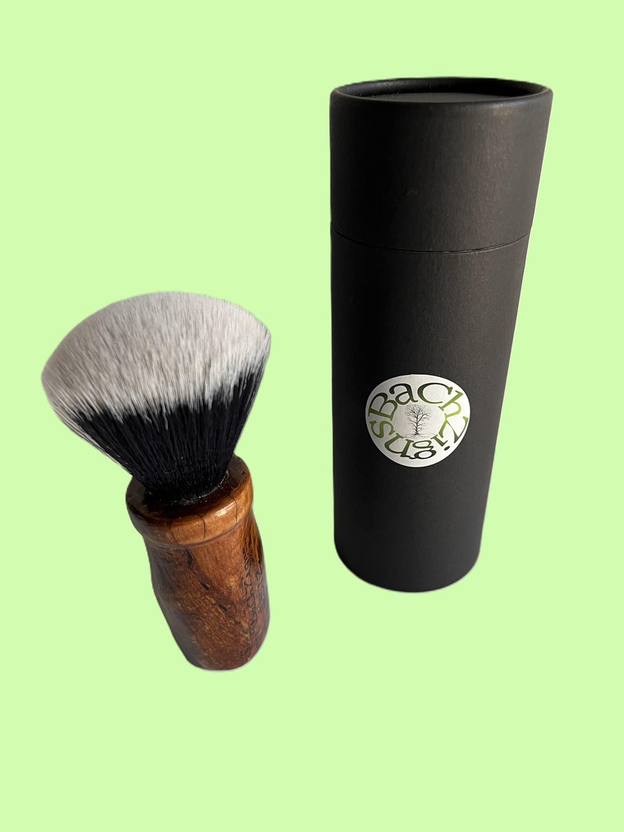Shaving Brush Handcrafted from a Plum tree root with a Tuxedo Knot (SKU SB12)