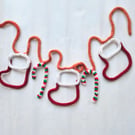 Ho ho ho Christmas stocking & candy cane bunting