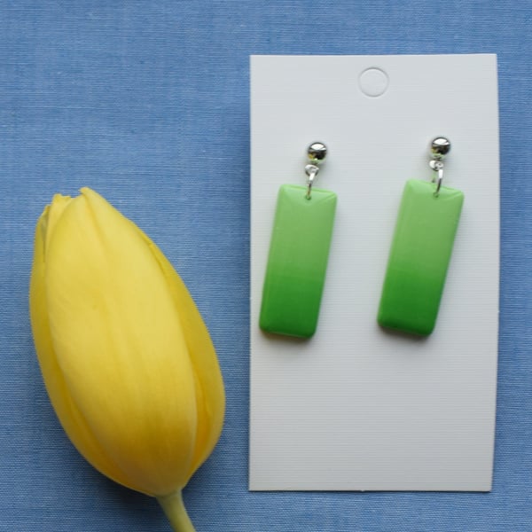 Small Rectangle Gradient Drop Earrings