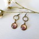 Vintage Style Dangle Earrings, Wearable Art from Original Painting