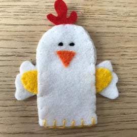 Rooster finger puppet