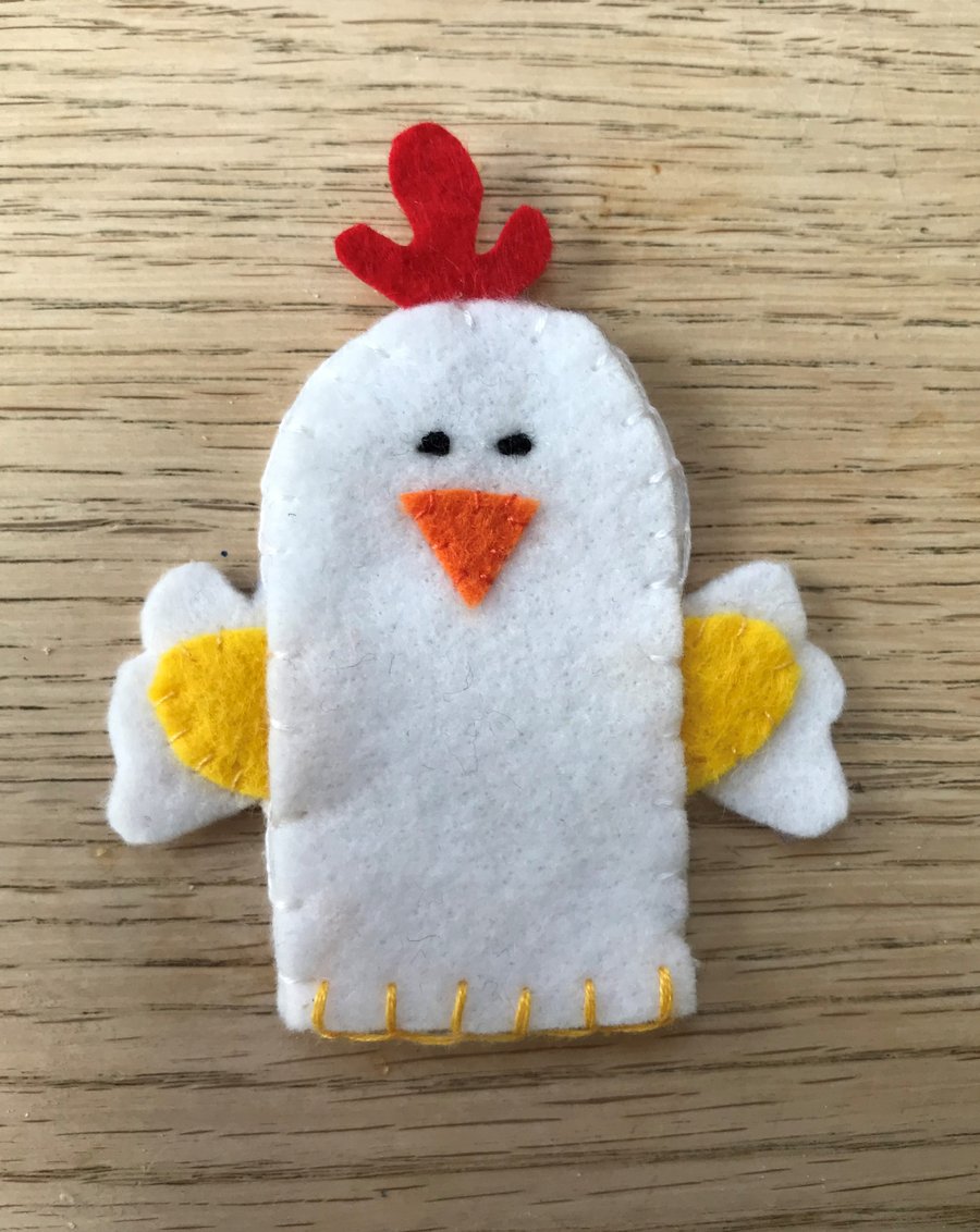 Rooster finger puppet