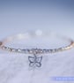 Butterfly sterling silver and rose gold unique bracelet  - Image 4