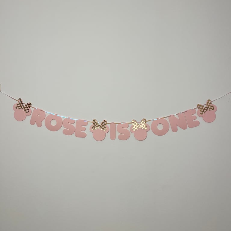 Minnie Mouse Style Custom Birthday Banner Party Bunting