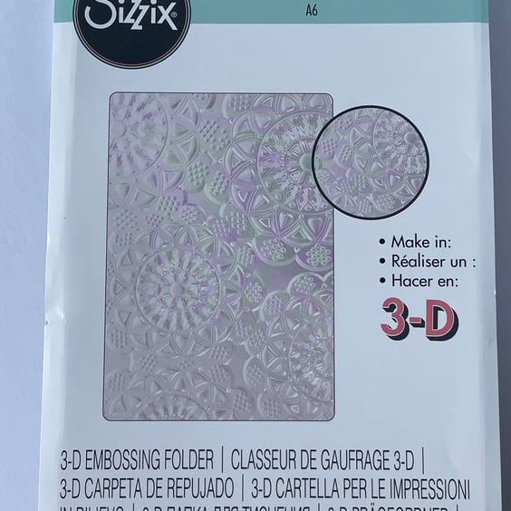 Sizzix 3-D textured impressions A6 embossing folder floral design
