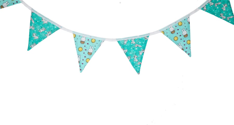 Bunting Blue Bunny Design, Nursery, Chilfren's Bedroom, Home Decor Garland