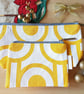 Set of 2 cotton zipped pouches, yellow and white bags