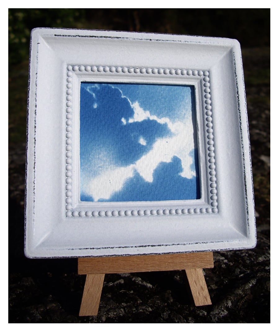'Every cloud has a silver lining' Cyanotype Framed 