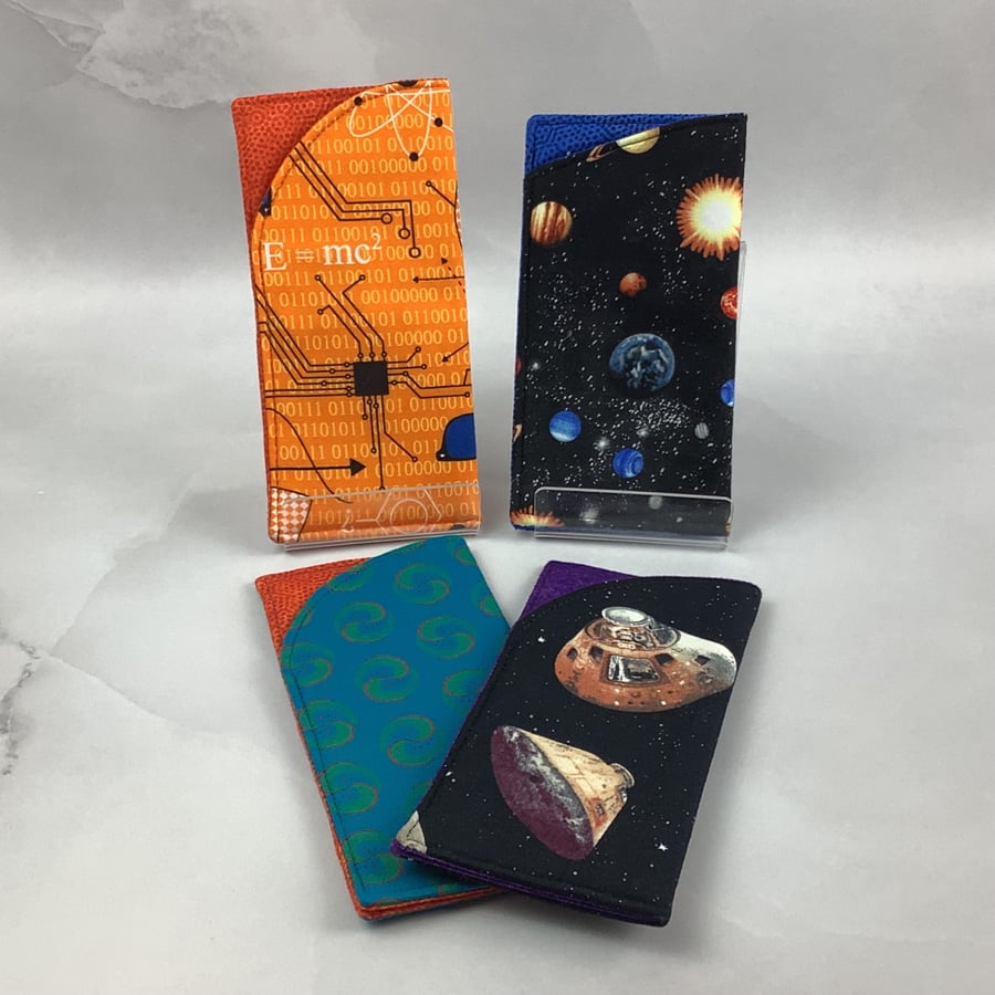 Space glasses case, Science slip case, options, handmade