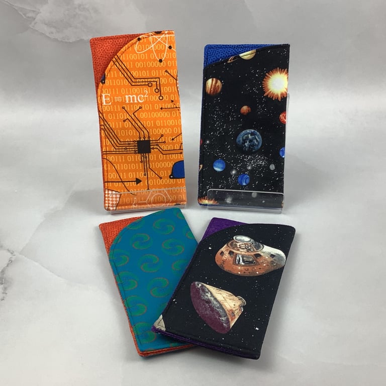 Space glasses case, Science slip case, options, handmade