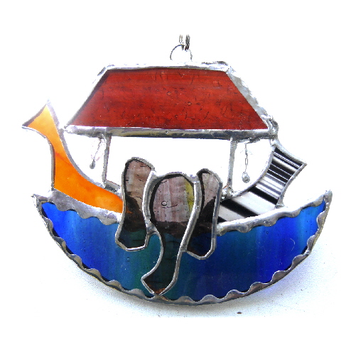 Noahs Ark Suncatcher Stained Glass Handmade 035