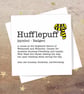 Hufflepuff definition card - Harry Potter, Hogwarts, blank inside - Image 1