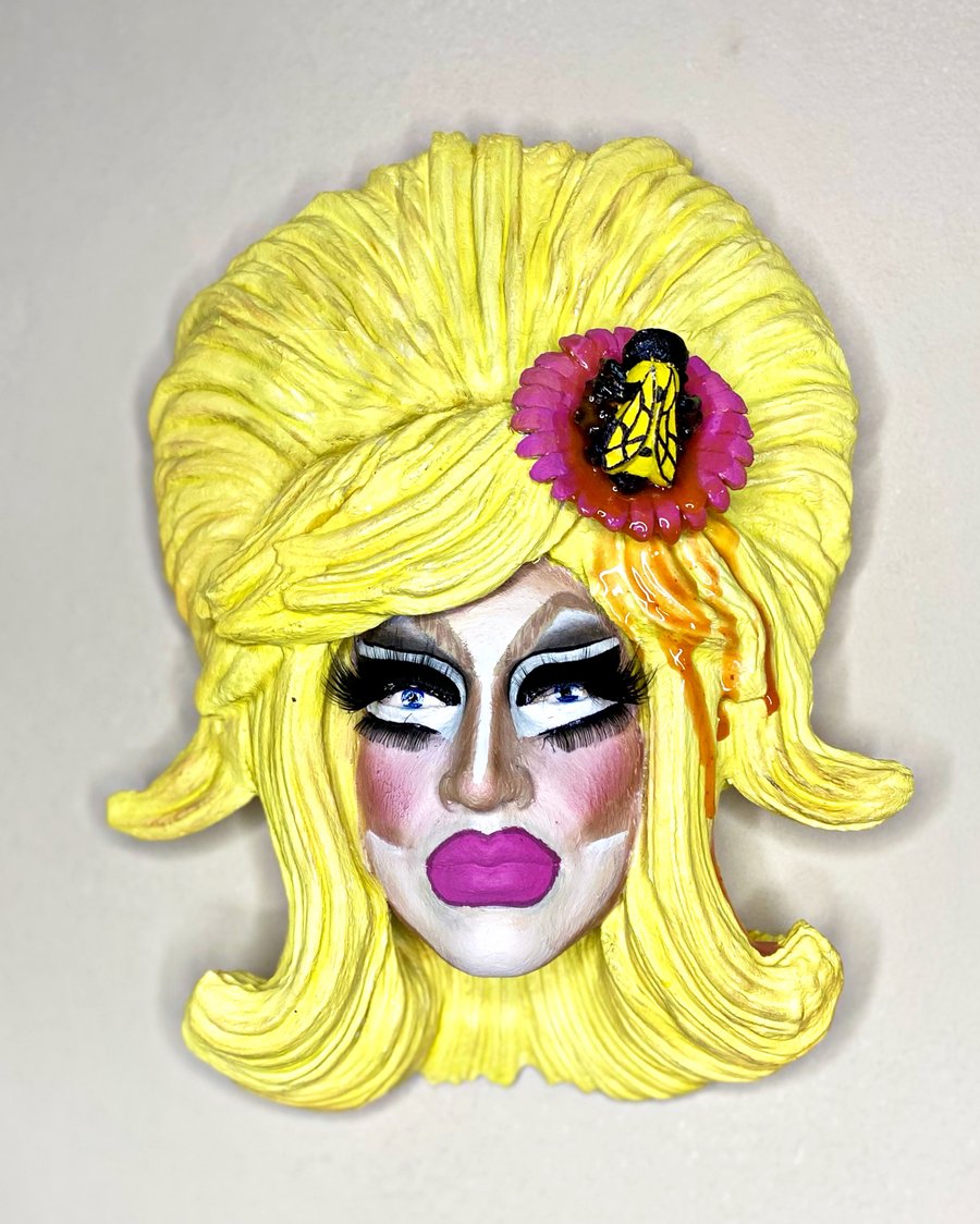 Trixie Mattel Inspired 24cm pop art surrealism portrait sculpture wall decor