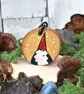 Gnome tree decoration. Pyrography hanging wood slice decoration gift. - Image 2