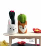 Set of 2 miniature cactus in animal pots, needle felted by Lily Lily Handmade - Image 1