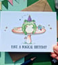 Frog birthday card, Friend birthday card, Magical birthday card, Birthday frog - Image 3