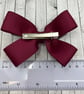 School Wine and Grey Double Layer Bow on Clip - Image 4