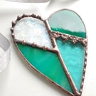 Stained Glass Heart - Teal