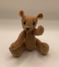 Tiny 4inch hand sewn felt teddy bear