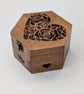 Wooden box with pyrography hearts for keepsakes, jewellery or trinkets  - Image 2