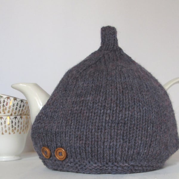 Tea Cosy in Purple Heather Aran Wool