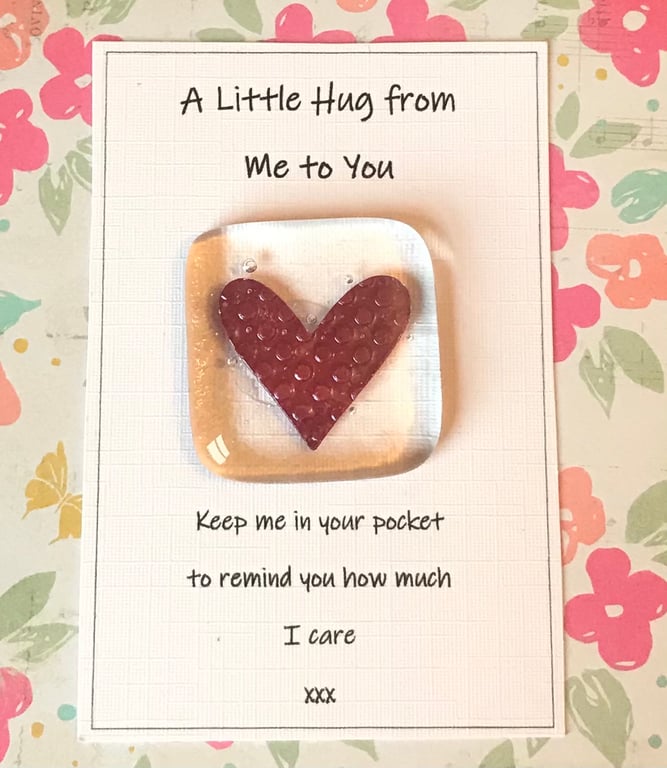 Fused Glass Pocket Hug