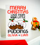 Personalised Christmas Puddings Card for Grandparents, Auntie, Uncle  - Image 4