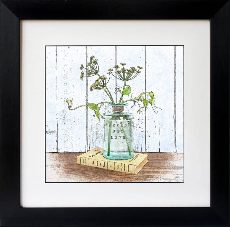 Fennel & Sweet Peas Art Print: Botanical Still Life