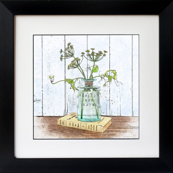 Fennel & Sweet Peas Art Print: Botanical Still Life
