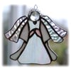 Angel Suncatcher Stained Glass White Shiny 