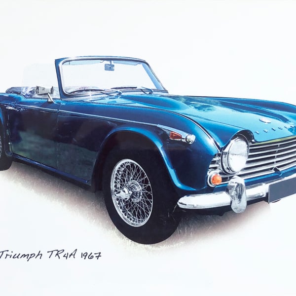 Triumph TR4A 1967 - Aluminium Plaque - A5 or 203x304mm