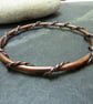 Copper twist bangle, Solid copper bracelet, 7th anniversary gift, Unisex - Image 2