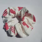 Fabric Scrunchie With Red and White Paterns