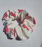 Fabric Scrunchie With Red and White Paterns