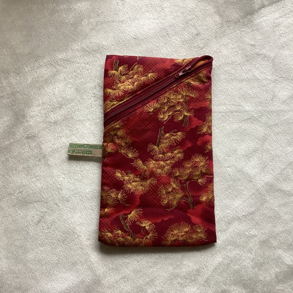 Pouch, red and gold, glasses pouch