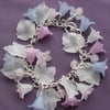 Lilac and Blue Charm Style Bracelet